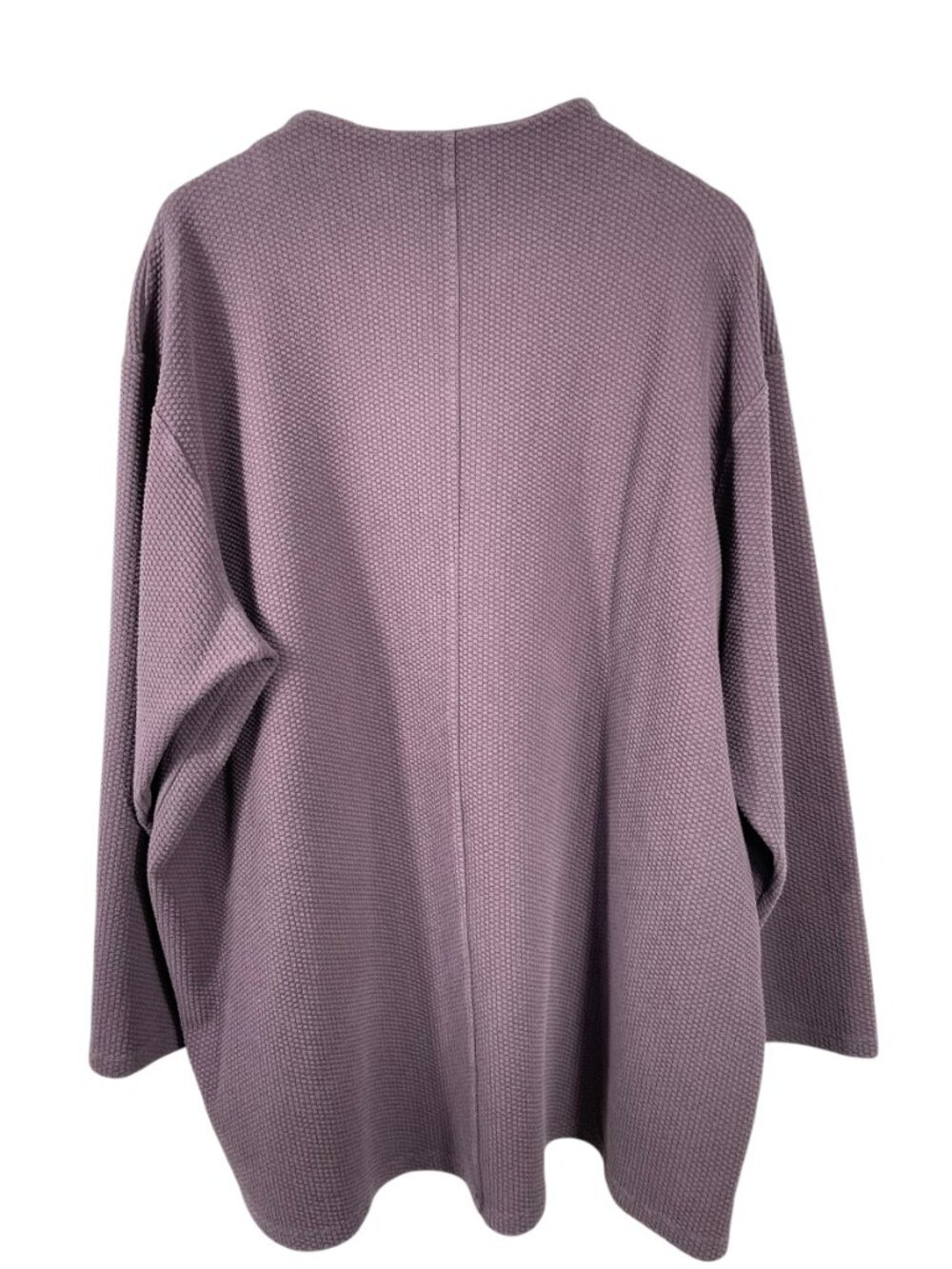 Lands’ End Waffle Knit Tunic Top 3X Plum Textured Cozy Pullover - Picture 3 of 10